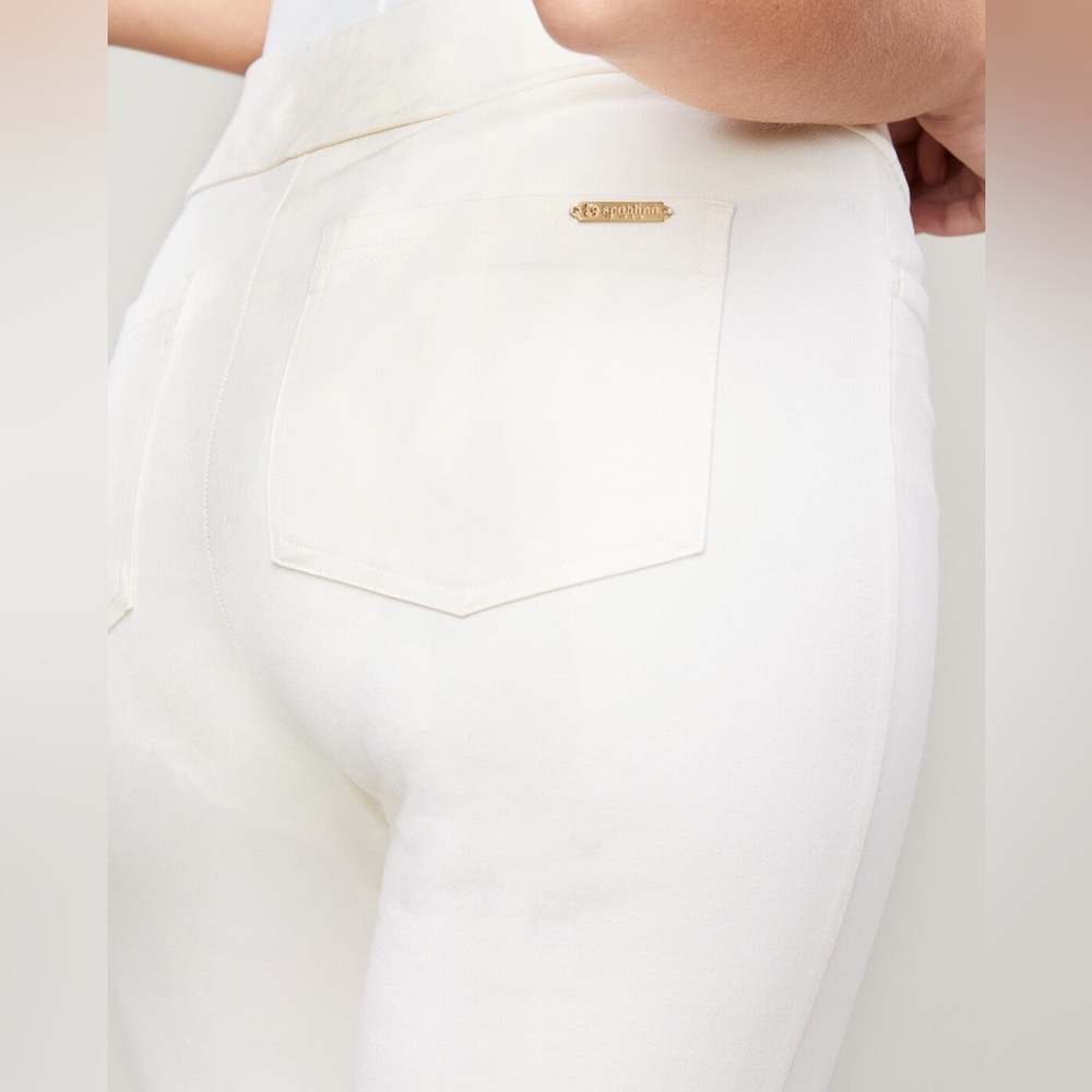 Spartina 449 Women’s Maren Pull-on Ankle Pants Buttercream White Medium EUC - Picture 3 of 8